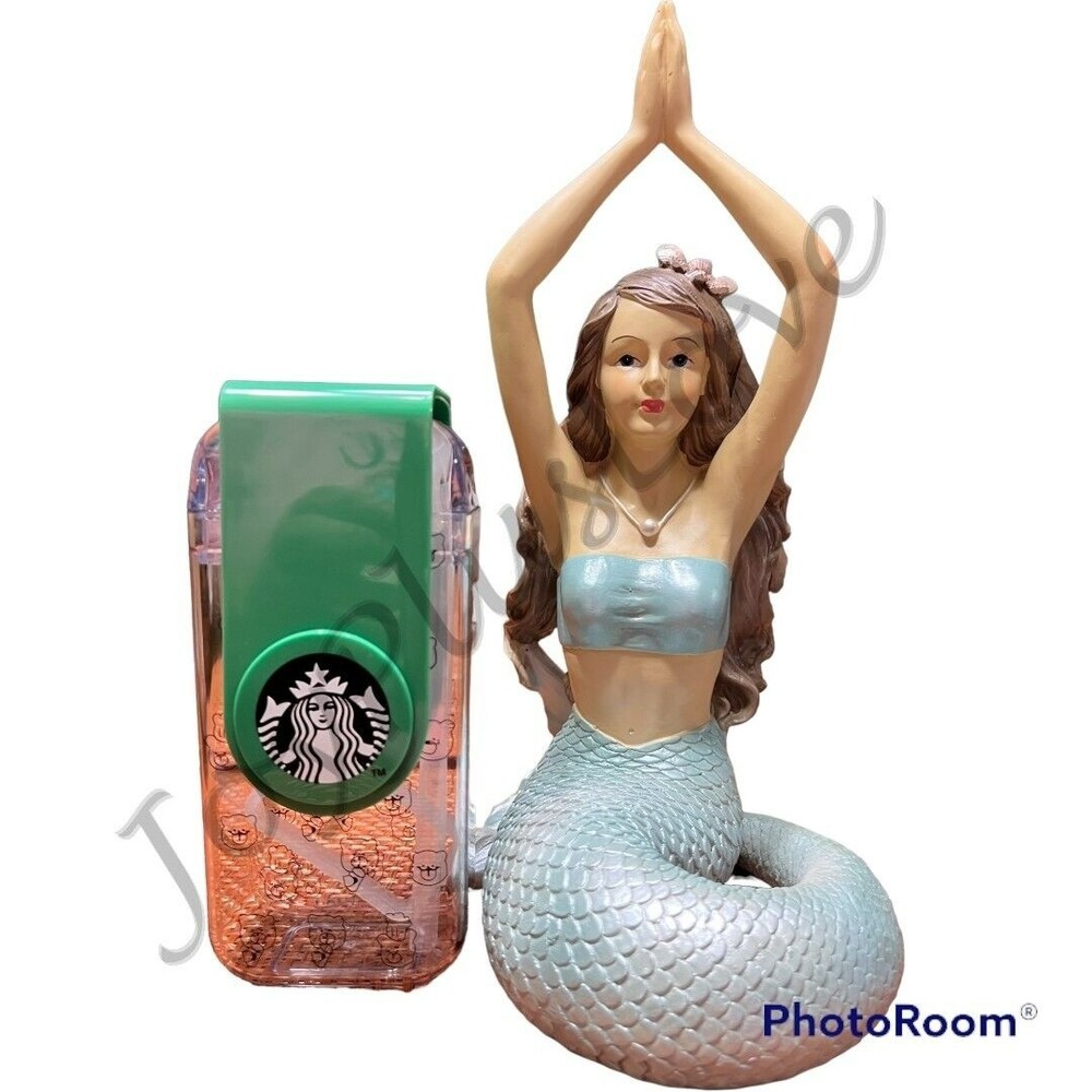 Starbucks Green Straw Cups Cute Bear Sport Bottle 290 ml SWIRLING STRAW NEW